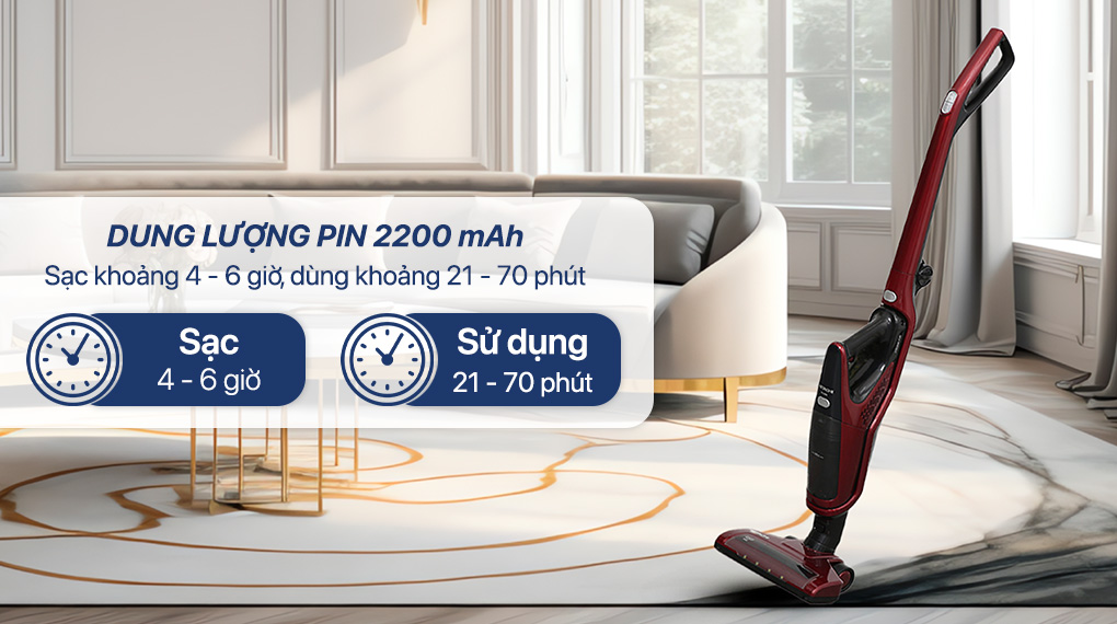 Dung lượng pin - Máy hút bụi không dây Hitachi PV-X85M MRE Dung lượng pin - Máy hút bụi không dây Hitachi PV-X85M MRE