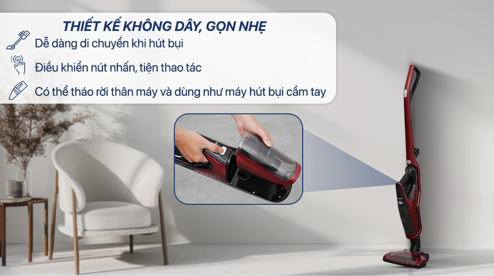 Thiết kế - Máy hút bụi không dây Hitachi PV-X85M MRE Máy hút bụi không dây Hitachi PV-X85M(MRE)