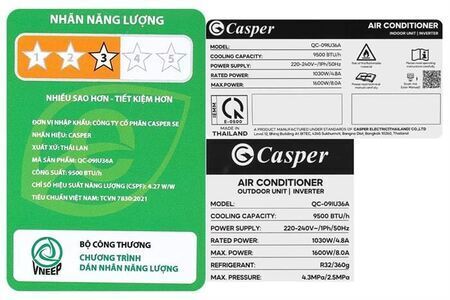 Máy lạnh Casper Inverter 1 HP QC-09IU36A