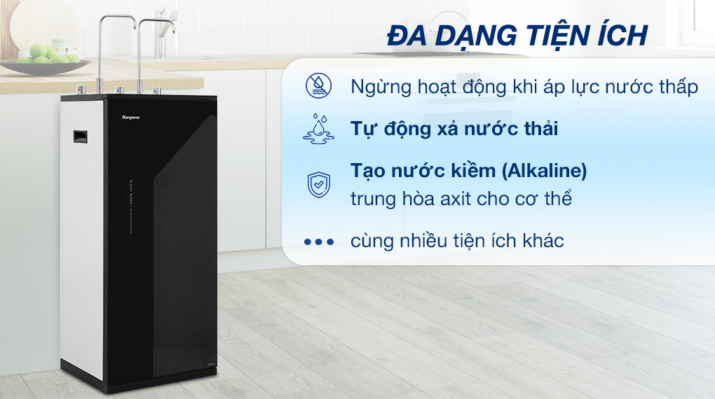 Máy lọc nước RO nóng nguội lạnh Kangaroo KG10A17 10 lõi - Tiện ích