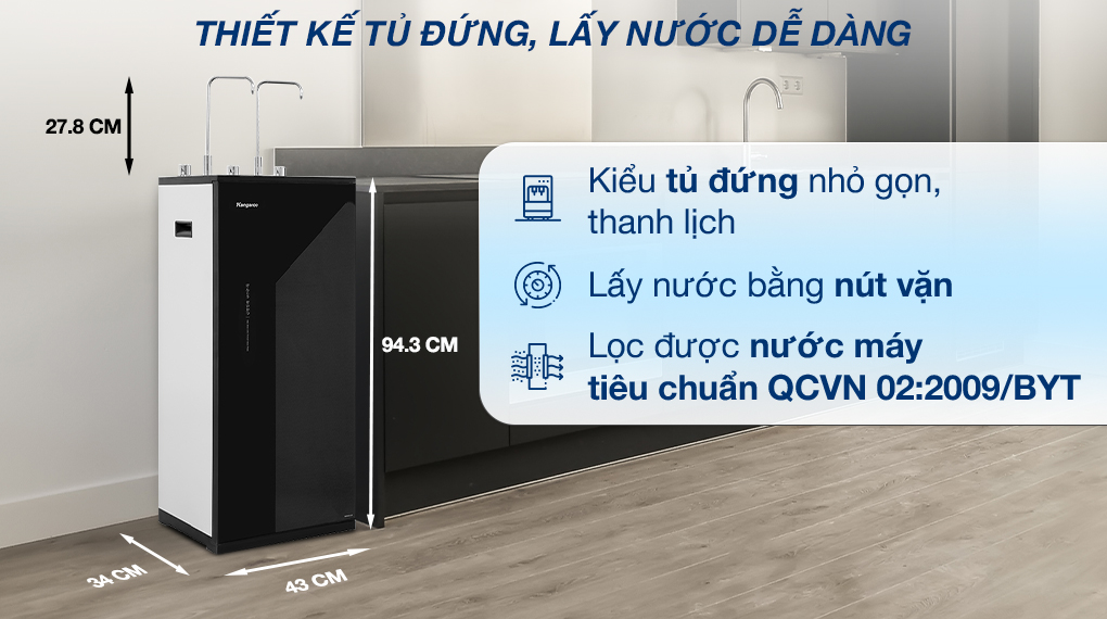 Máy lọc nước nóng nguội lạnh Kangaroo KG10A17