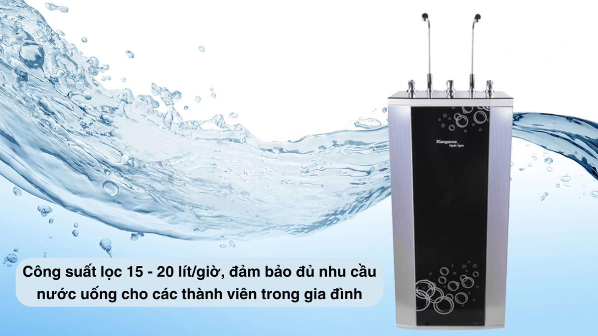 Kangaroo KG100HK có công suất lọc 15 - 20 lít/ giờ