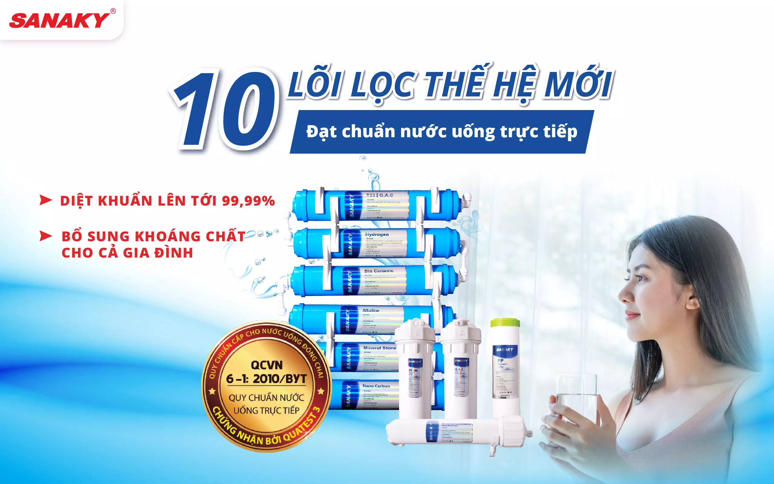 Máy lọc nước Sanaky Slim VH-3210VD3