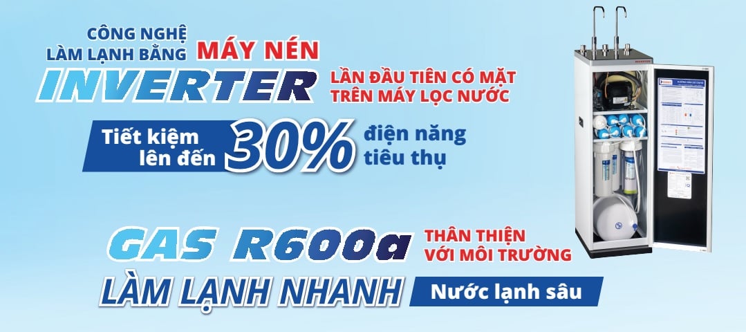 Máy lọc nước RO nóng nguội lạnh Sanaky Inverter 10 lõi VH-3210VD3