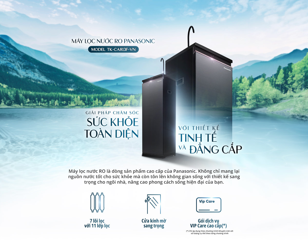 Máy lọc nước RO Panasonic TK-CA813F-VN có thiết kế tinh tế và đẳng cấp
