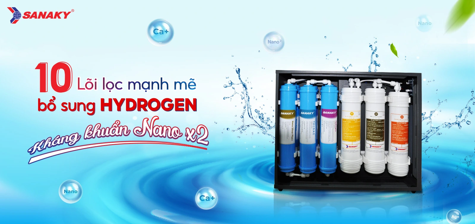 10 lõi lọc mạnh mẽ bổ sung Hydrogen - kháng khuẩn Nano X2 10 lõi lọc mạnh mẽ bổ sung Hydrogen - kháng khuẩn Nano X2