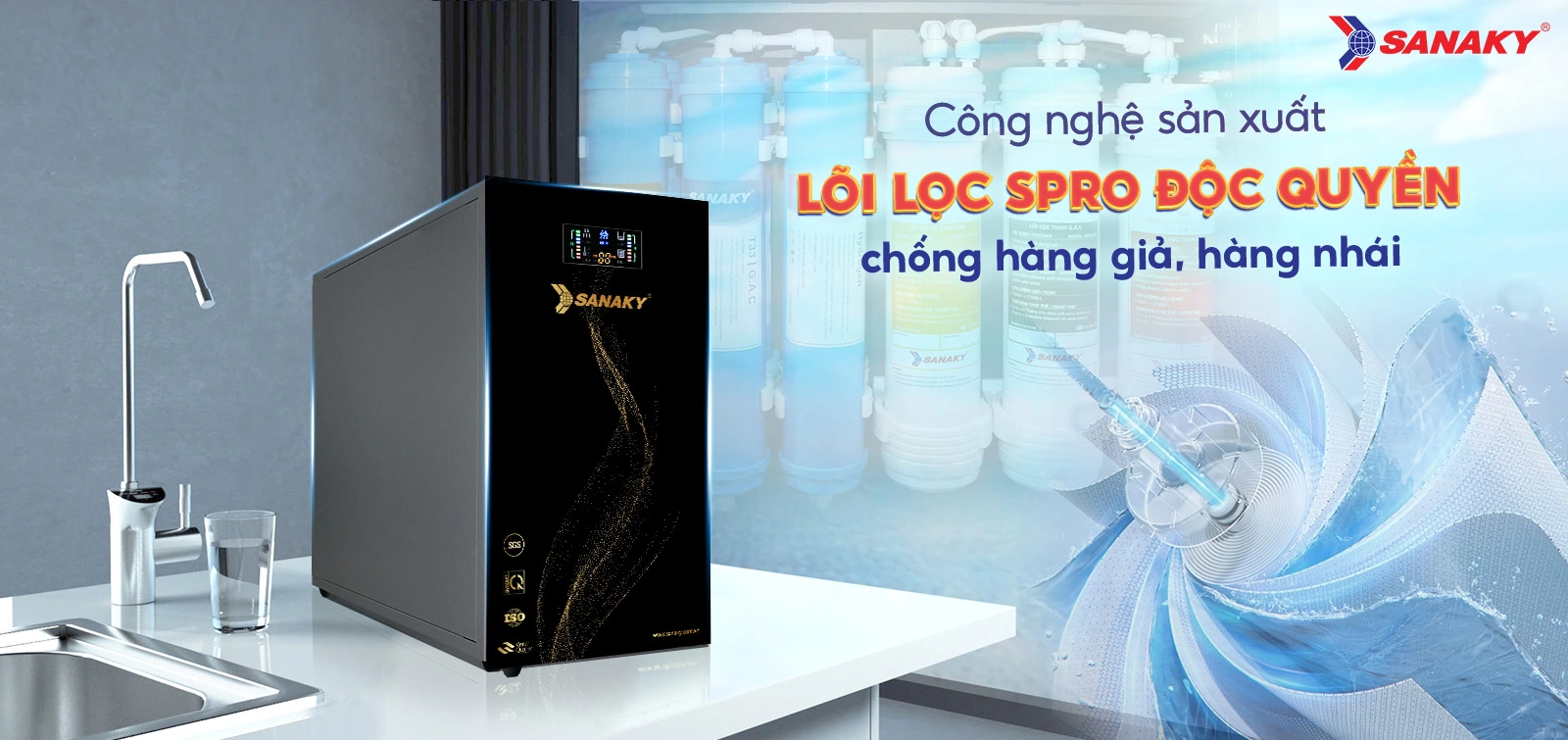 Công nghệ sản xuất lõi lọc Spro độc quyền chống hàng giả, hàng nhái Công nghệ sản xuất lõi lọc Spro độc quyền chống hàng giả, hàng nhái