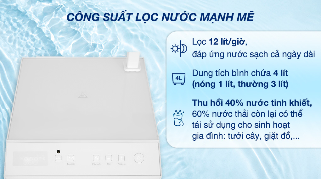 Máy lọc nước RO nóng nguội Toshiba TWP-H2396SVN(W) 10 lõi - Công suất Máy lọc nước RO nóng nguội Toshiba TWP-H2396SVN(W) 10 lõi - Công suất
