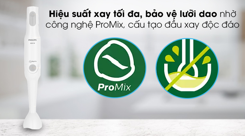Máy xay sinh tố cầm tay Philips HR2531 - Công nghệ xay ProMix, cấu tạo đầu xay độc đáo Máy xay sinh tố cầm tay Philips HR2531 - Công nghệ xay ProMix, cấu tạo đầu xay độc đáo