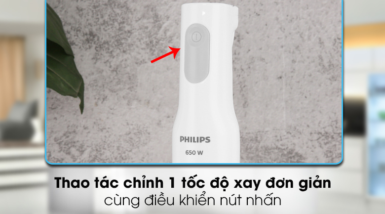 Máy xay sinh tố cầm tay Philips HR2531 - Thiết lập 1 tốc độ xay Máy xay sinh tố cầm tay Philips HR2531 - Thiết lập 1 tốc độ xay
