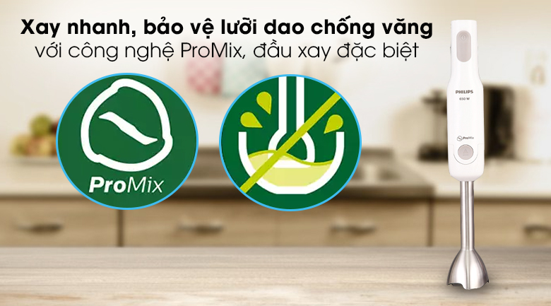 Máy xay sinh tố cầm tay Philips HR2537 - Công nghệ xay ProMix, đầu xay đặc biệt dạng tam giác gợn sóng Máy xay sinh tố cầm tay Philips HR2537 - Công nghệ xay ProMix, đầu xay đặc biệt dạng tam giác gợn sóng