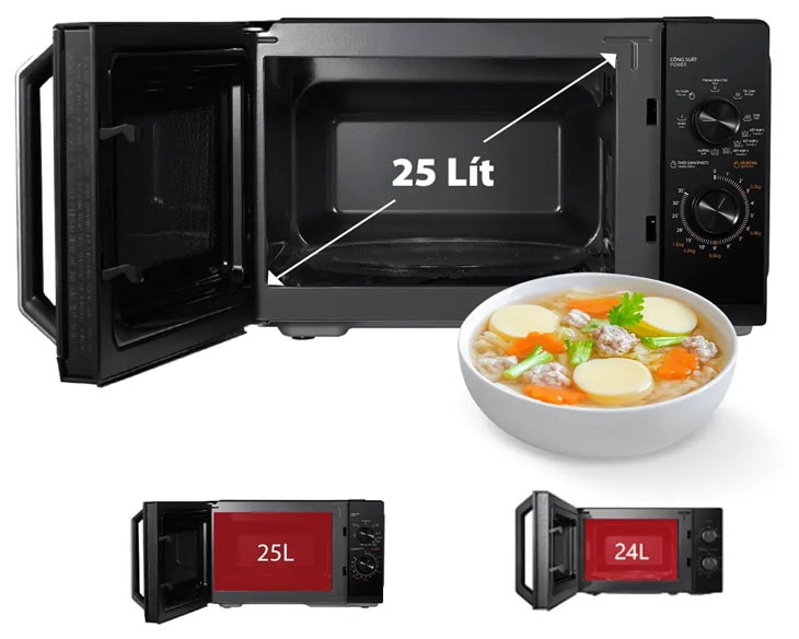 Lò vi sóng Toshiba có nướng 25 lít MW3-MG25PE(BK) - Ảnh 5