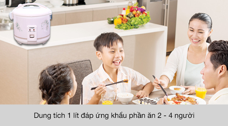 Nồi cơm điện nắp gài Tiger 1 lít JNP-1000 - Dung tích 1 lít, đáp ứng nhu cầu 2 - 4 người Nồi cơm điện nắp gài Tiger 1 lít JNP-1000 - Dung tích 1 lít, đáp ứng nhu cầu 2 - 4 người