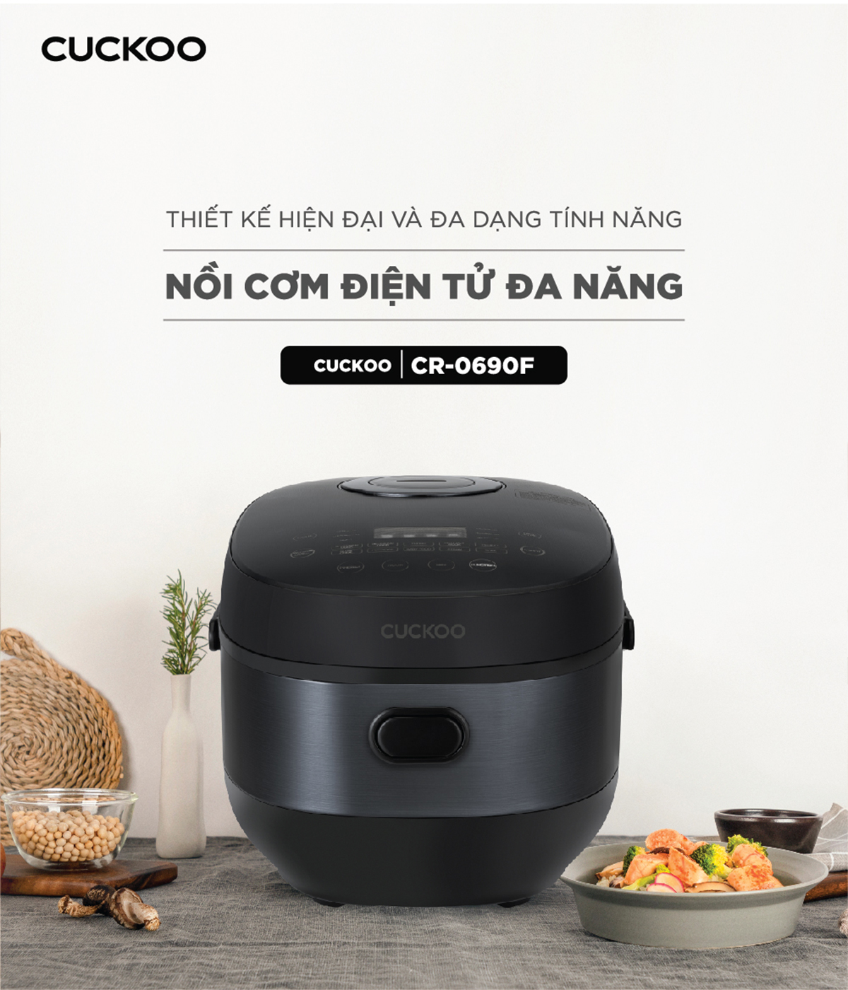 Nồi cơm điện tử Cuckoo 1.08 lít CR-0690F/BKBKCRVNCV
