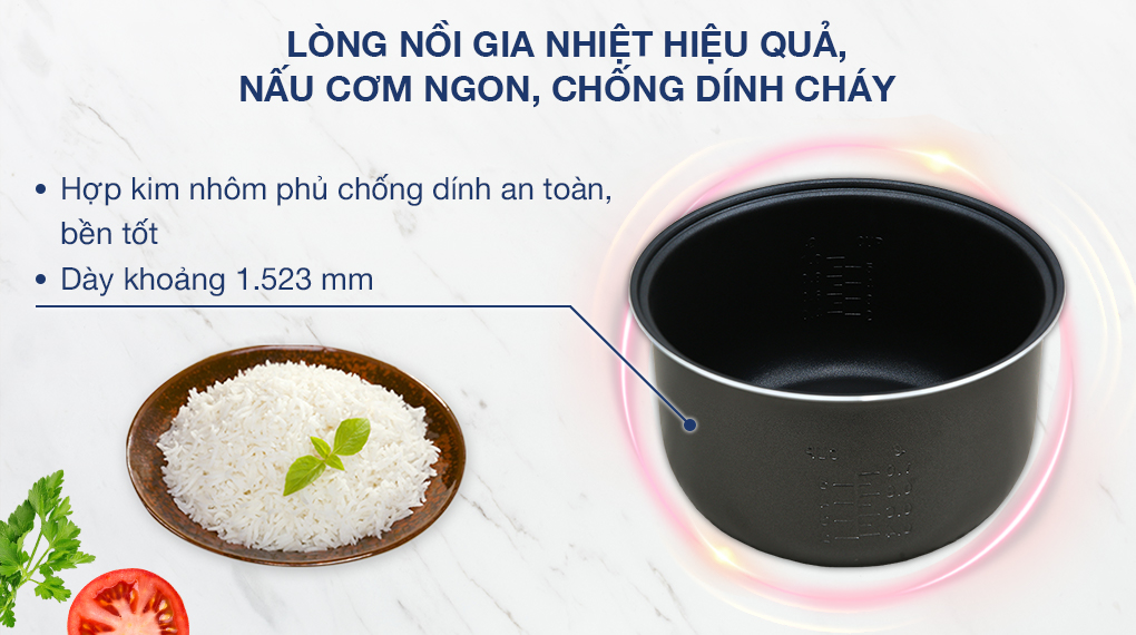 Nồi cơm nắp gài Panasonic 1 lít SR-MVN10FRAX - Lòng nồi