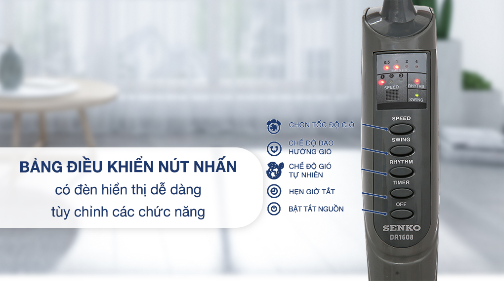 Quạt đứng Senko DR1608 - Bảng điều khiển