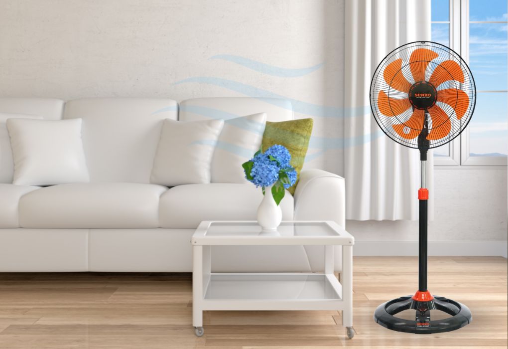 Quạt đứng Senko DTS1607 - Đen Cam công suất cao tạo gió mát mẻ