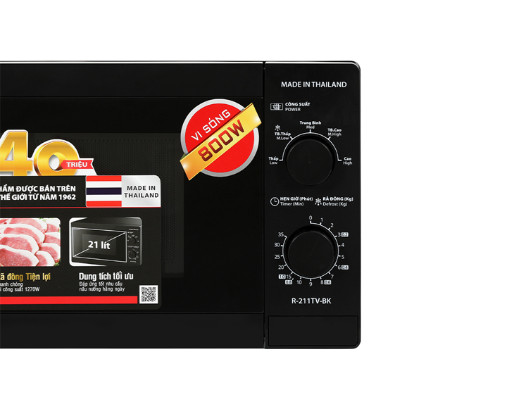Lò vi sóng Sharp R-211TV-BK 21 lít - Ảnh 5