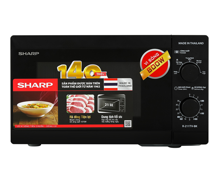 Lò vi sóng Sharp R-211TV-BK 21 lít - Ảnh 2