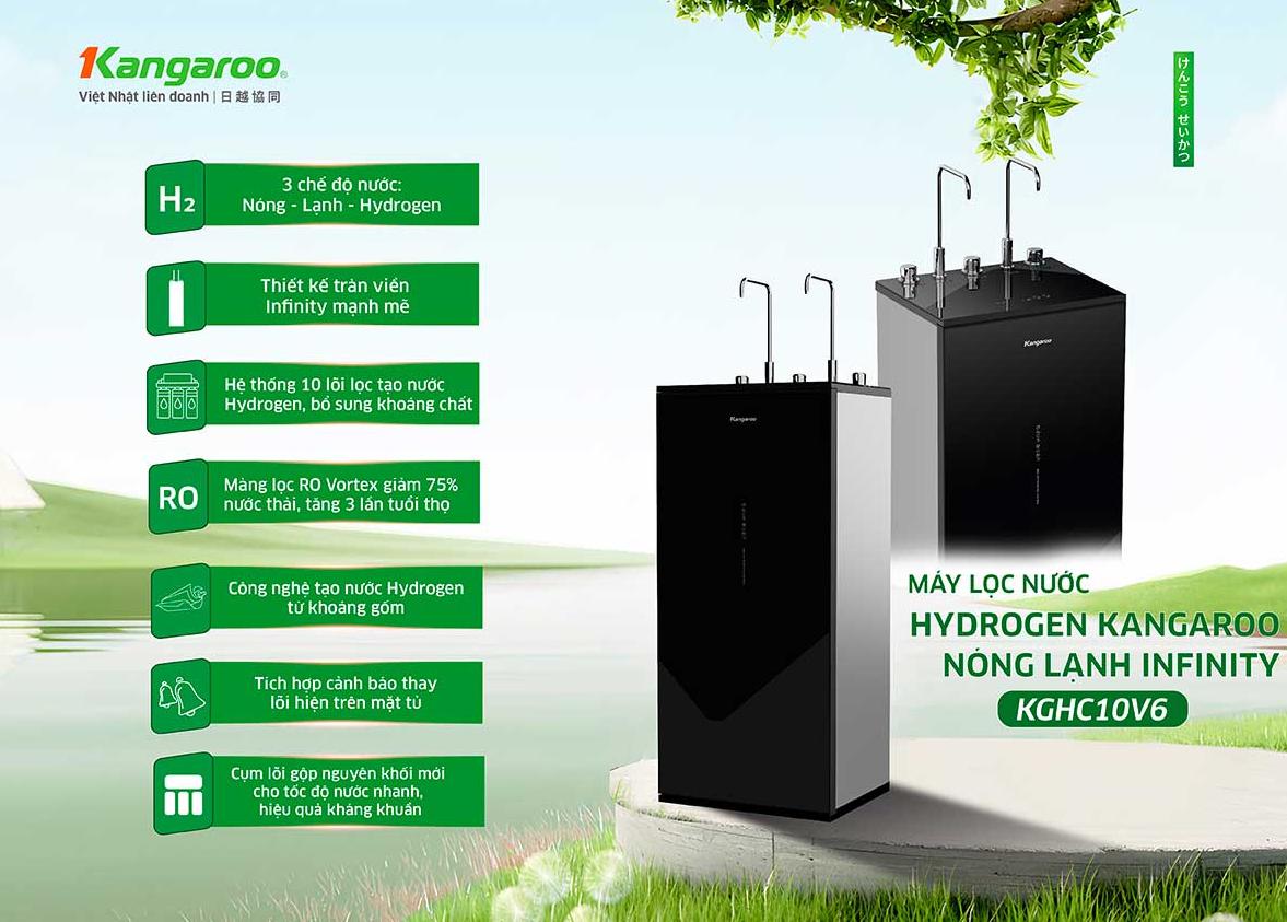 Máy lọc nước nóng lạnh Kangaroo Hydrogen KGHC10V6