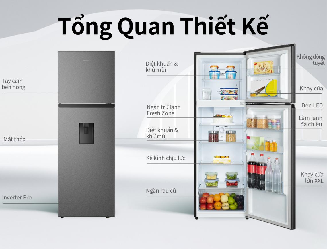 Tủ lạnh Hisense Inverter 324 lít RT469N4EBND