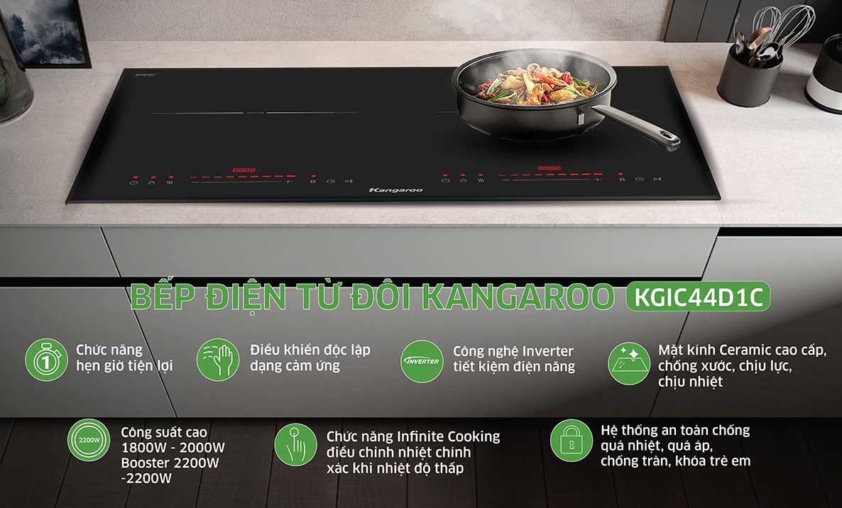 Bếp từ đôi lắp âm Kangaroo KGIC44D1C