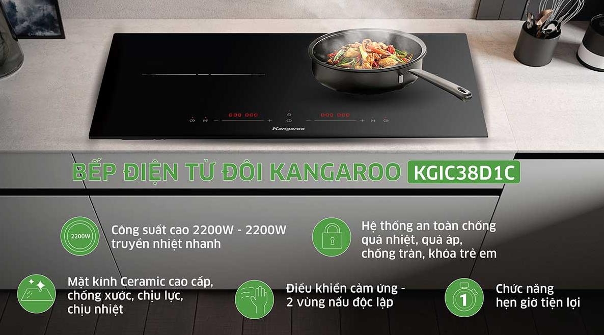 Bếp từ đôi lắp âm Kangaroo KGIC38D1C