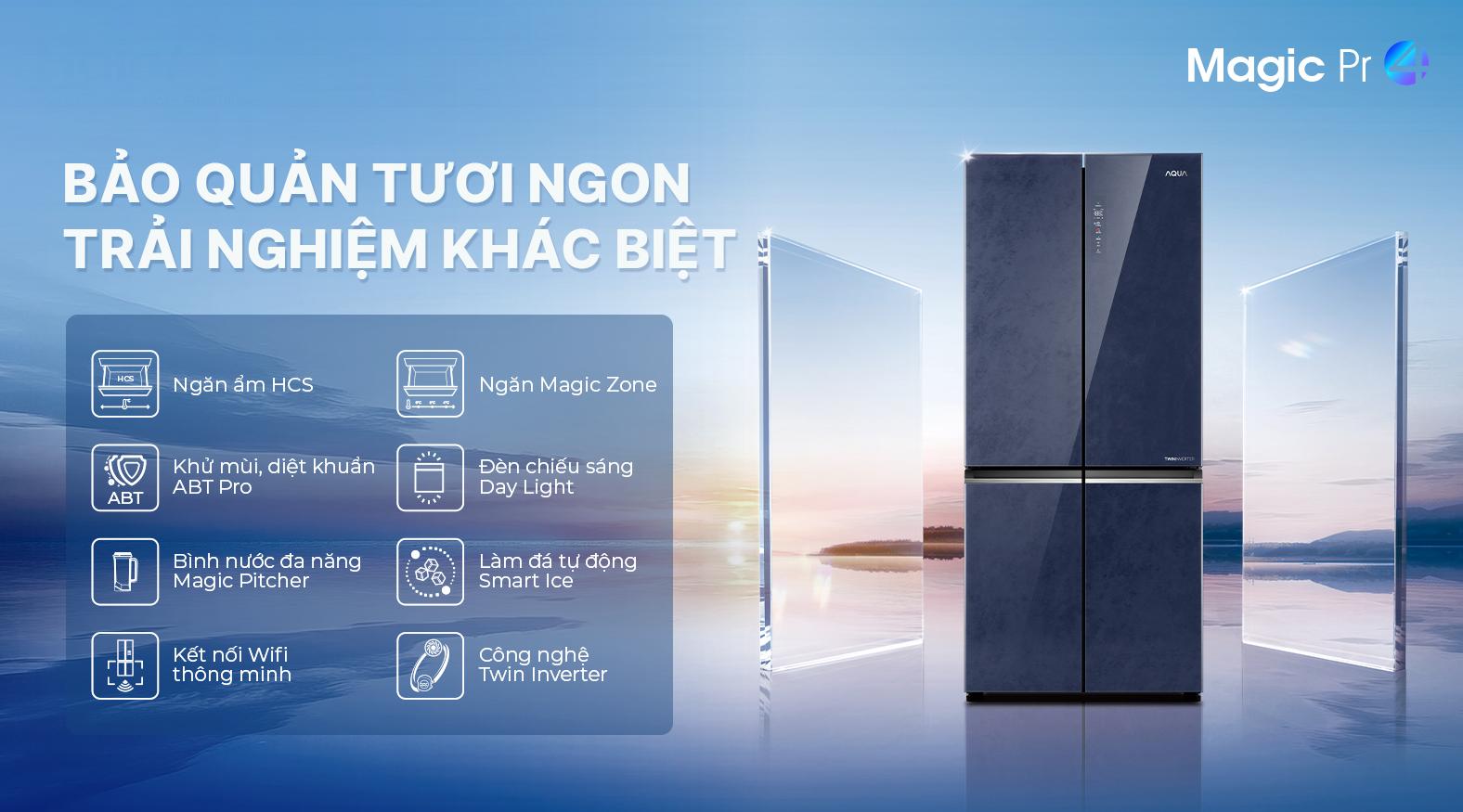 Tủ lạnh Aqua Inverter 522 lít AQR-MA600XA(KGL)U1