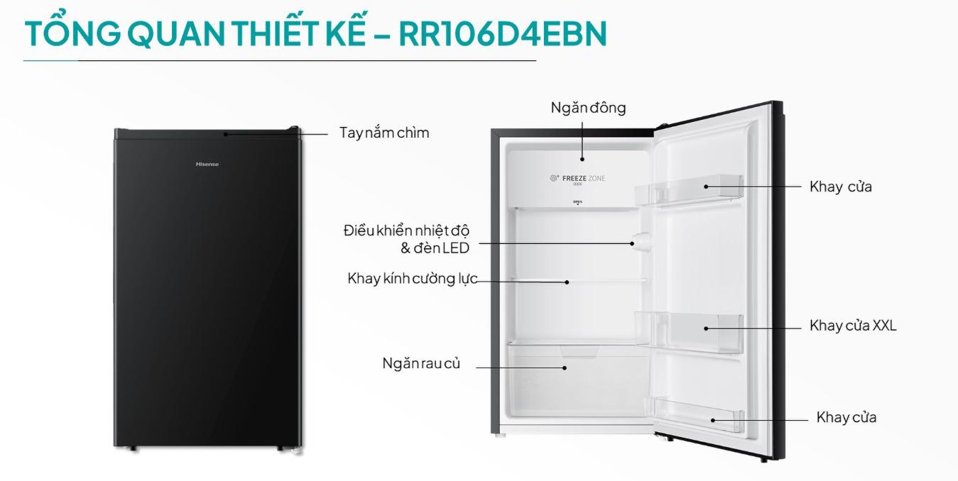 Tủ lạnh Hisense 82 lít RR106D4EBN