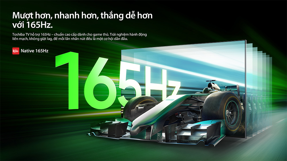 Công nghệ Native 165Hz Tivi Mini LED Toshiba AI 4K 75 Inch 75Z770RP