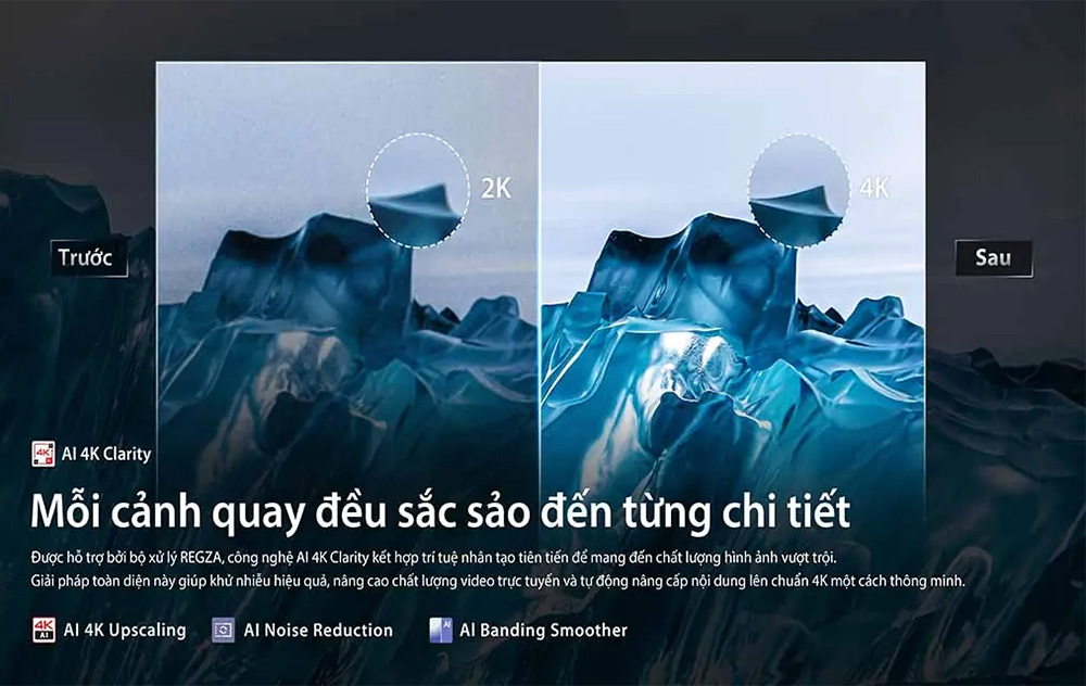 AI 4K Clarity Tivi QLED Toshiba AI 4K 43 inch 43M450RP