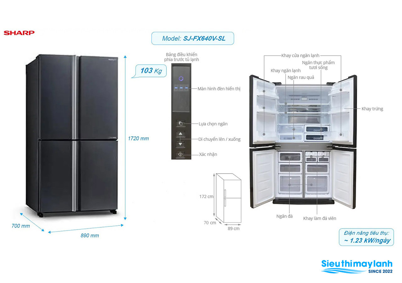 thong-so-tu-lanh-sharp-inverter-567-lit-4-cua-sj-fx640v-sl-multi-door