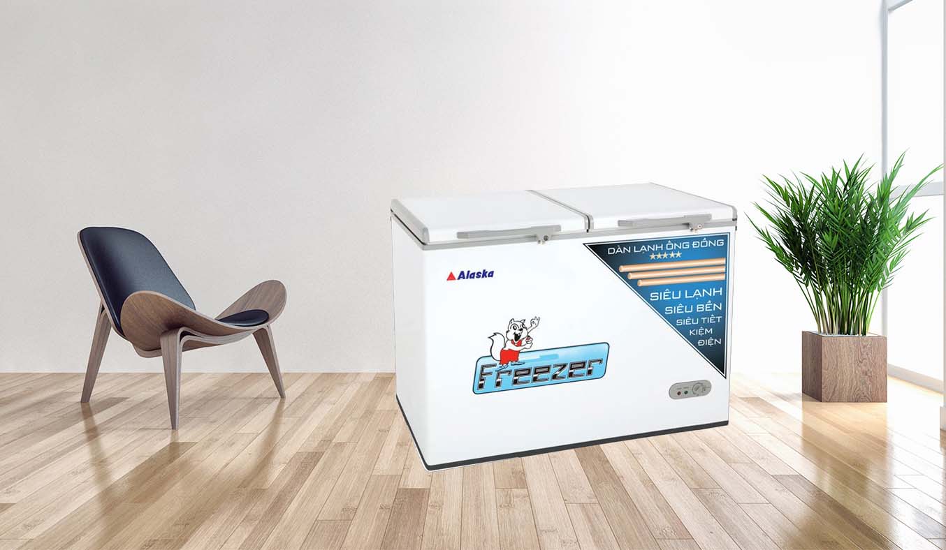 Tủ đông Alaska BCD-3068C bánh xe dễ di chuyển