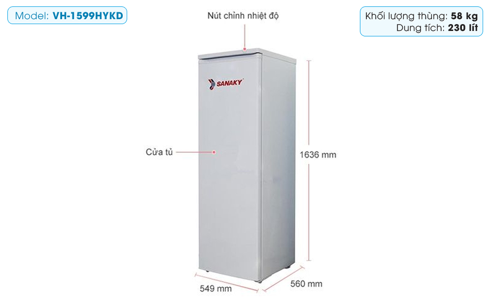 Tủ đông Sanaky 230 lít VH-230HY
