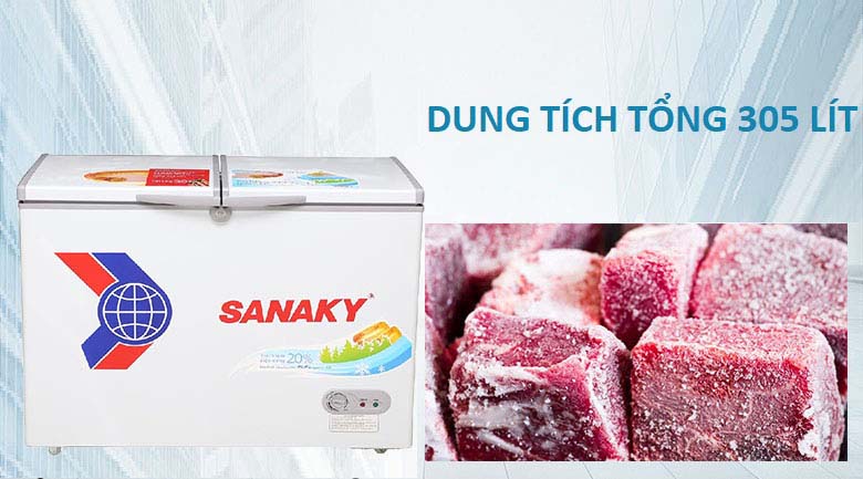 Dung tích 305 lít - Tủ đông Sanaky VH-4099A1
