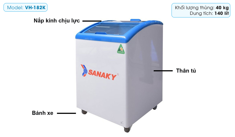 Tủ Đông Sanaky VH-182K 140 lít Tủ Đông Sanaky VH-182K 140 lít
