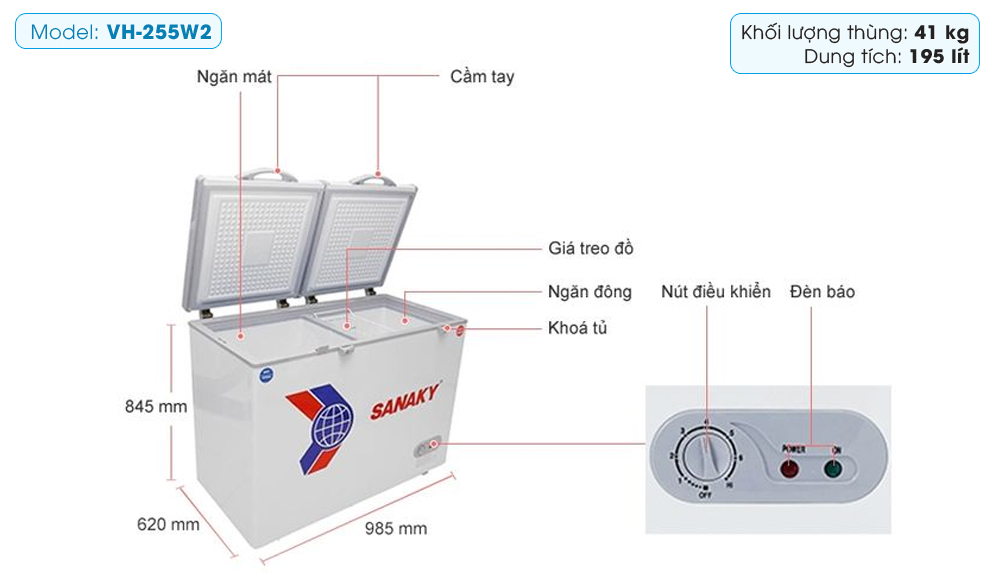 Tủ đông Sanaky VH-255W2