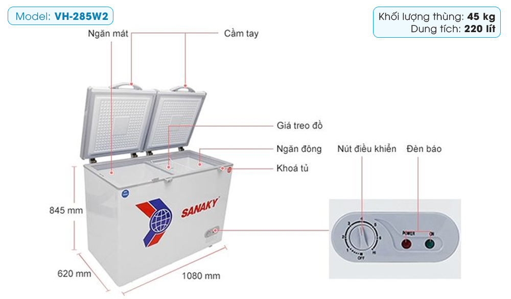 Tủ đông Sanaky VH-285W2