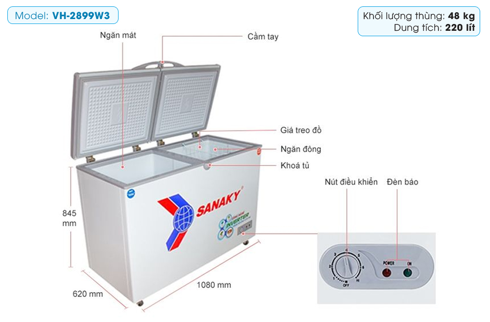 Tủ đông Sanaky VH-2899W3