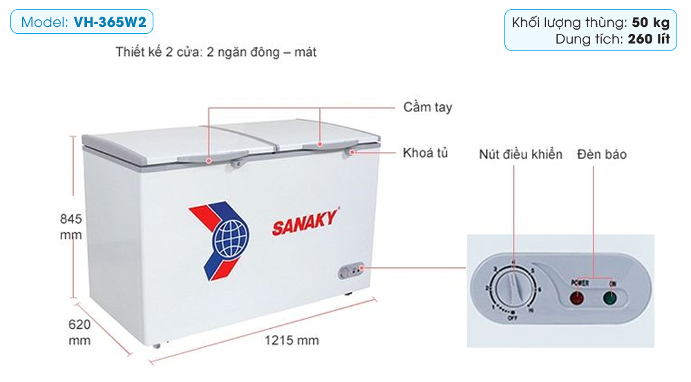 Tủ đông Sanaky VH-365W2