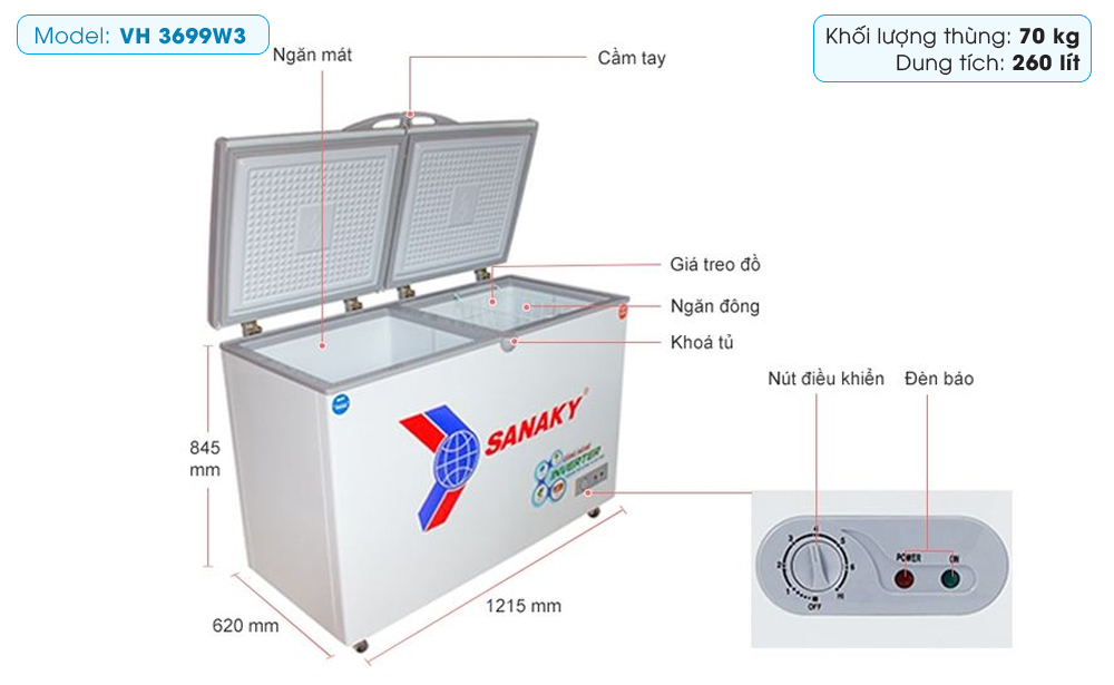 Tủ đông Sanaky VH 3699W3