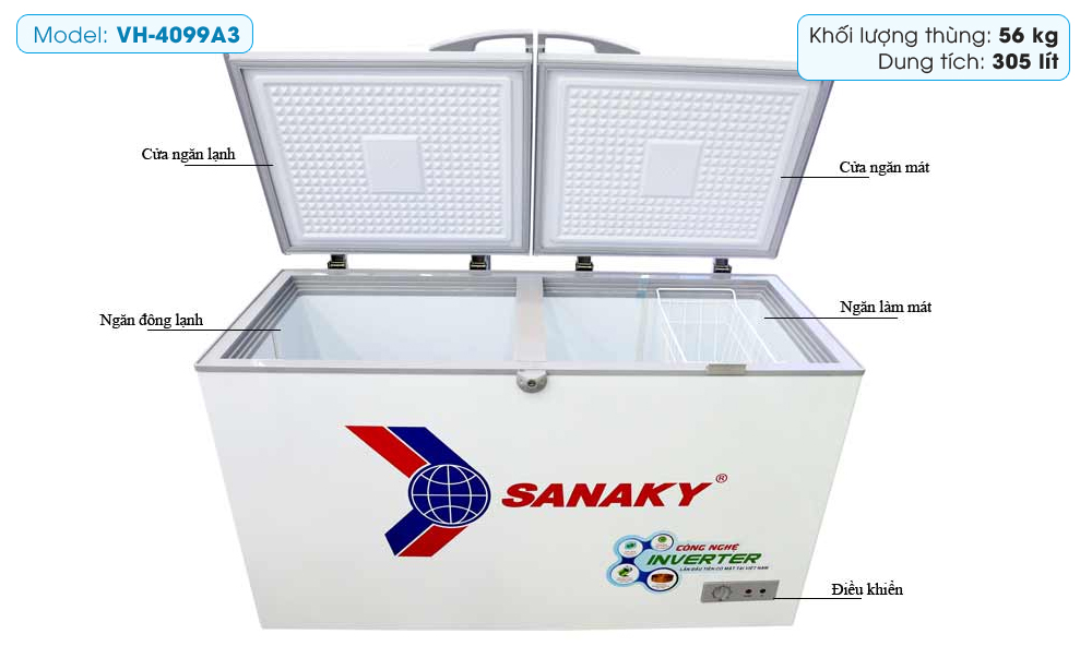Tủ đông Sanaky VH-4099A3 Tủ đông Sanaky VH-4099A3