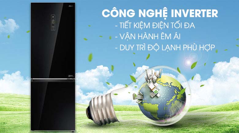 Công nghệ Inverter tiết kiệm điện - Tủ lạnh Aqua 292 lít AQR-IG338EB GB Công nghệ Inverter tiết kiệm điện - Tủ lạnh Aqua 292 lít AQR-IG338EB GB