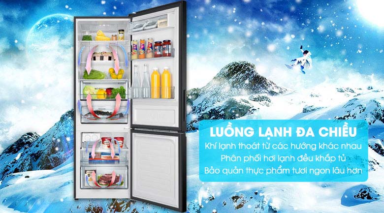 Hệ thống làm lạnh đa chiều - Tủ lạnh Aqua 292 lít AQR-IG338EB GB Hệ thống làm lạnh đa chiều - Tủ lạnh Aqua 292 lít AQR-IG338EB GB