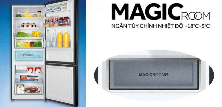 Ngăn Magic Room điều chỉnh nhiệt độ -18 độ C ~ 5 độ C - Tủ lạnh Aqua 292 lít AQR-IG338EB GB Ngăn Magic Room điều chỉnh nhiệt độ -18 độ C ~ 5 độ C - Tủ lạnh Aqua 292 lít AQR-IG338EB GB