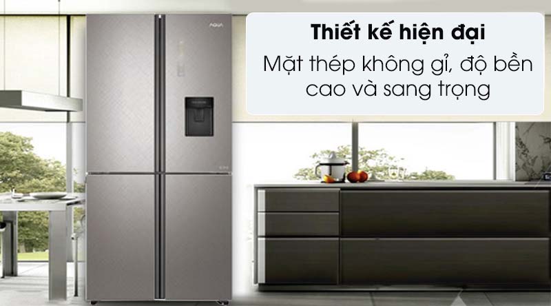 Tủ lạnh Aqua Inverter 456 lít AQR-IGW525EM GD - thiết kế hiện đại cùng mặt thép không gỉ, độ bền cao Tủ lạnh Aqua Inverter 456 lít AQR-IGW525EM GD - thiết kế hiện đại cùng mặt thép không gỉ, độ bền cao