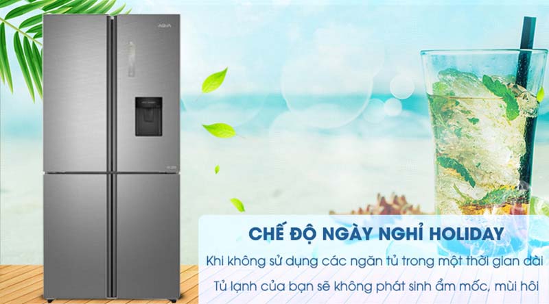 Tủ lạnh Aqua Inverter 456 lít AQR-IGW525EM GD - tiện lợi với chức năng holiday chống ẩm mốc Tủ lạnh Aqua Inverter 456 lít AQR-IGW525EM GD - tiện lợi với chức năng holiday chống ẩm mốc