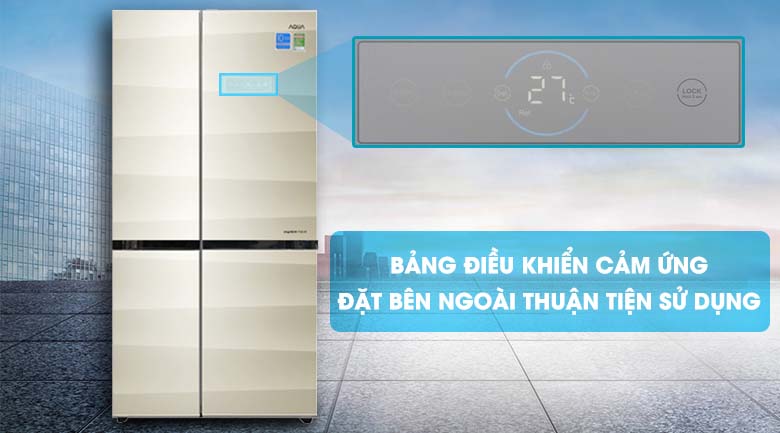 Bảng điều khiển cảm ứng thông minh - Tủ lạnh Aqua 565 lít AQR-IG585AS SG Bảng điều khiển cảm ứng thông minh - Tủ lạnh Aqua 565 lít AQR-IG585AS SG