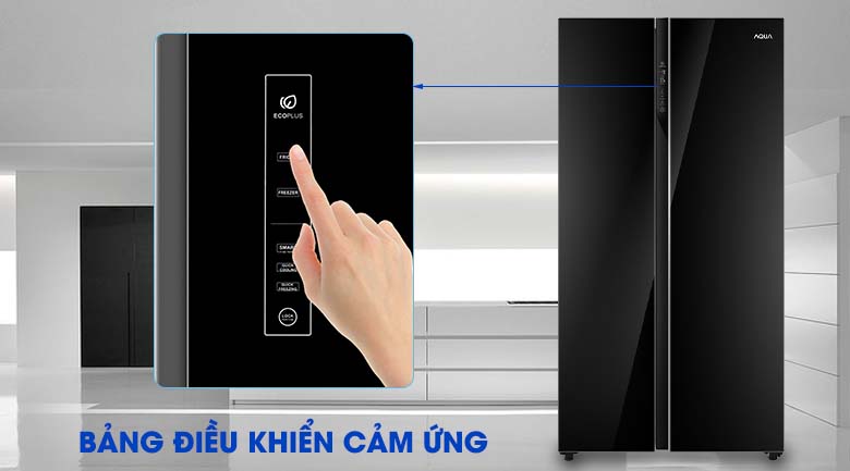 Bảng điều khiển cảm ứng thông minh - Tủ lạnh AQUA Inverter 576 lít AQR-IG696FS GB Bảng điều khiển cảm ứng thông minh - Tủ lạnh AQUA Inverter 576 lít AQR-IG696FS GB