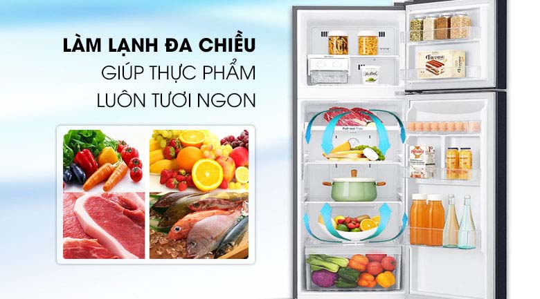 Hệ thống khí lạnh đa chiều - Tủ lạnh LG Inverter 255 lít GN-M255BL Hệ thống khí lạnh đa chiều - Tủ lạnh LG Inverter 255 lít GN-M255BL
